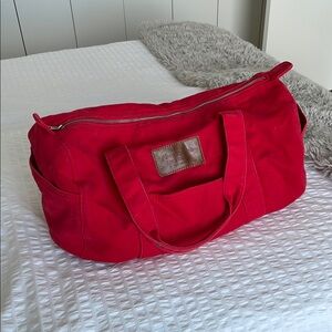 A&F Red Canvas Tote Bag